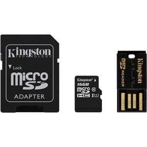 Memorijska kartica Kingston 16GB Multi-Kit / Mobility Kit - Flash memory card ( microSDHC to SD adapter included ) - Class 10 - microSDHC - with USB Reader