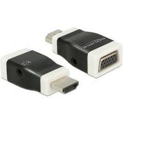 Adapter DELOCK, HDMI-A (M) na VGA (Ž), 3.5 mm audio stereo (Ž)