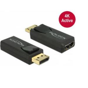 Adapter DELOCK, DP (M) na HDMI-A (Ž), 4K aktiv, crni