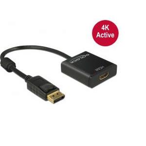 Adapter DELOCK, DisplayPort (M) na HDMI (Ž), 4K, crni