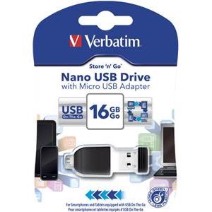 USB memorija 16 GB Verbatim Nano Store'n'Stay nanoUSB 2.0/microUSB