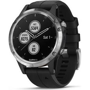 Sportski sat Garmin Fenix 5 Plus, multisport, GPS, TopoActive Europe, 16GB, srebrni/crni remen