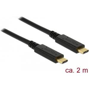 Kabel DELOCK, USB-C 3.1 (M) na USB-C (M), 2m, crni