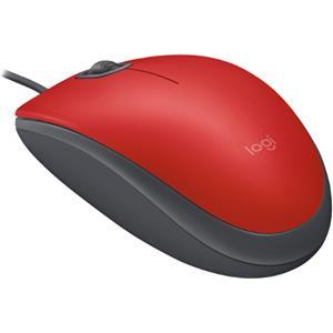 Miš Logitech M110 Silent, žični, optički, USB, crveni