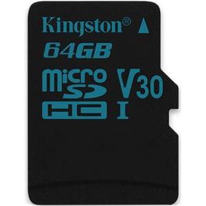 Memorijska kartica Kingston 64GB microSDXC Canvas Go 90/45 U3 UHS-I V30 Single Pack W/O Adptr EAN: 740617276251