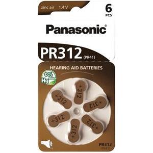 PANASONIC baterije PR312L/6LB, Zinc Air