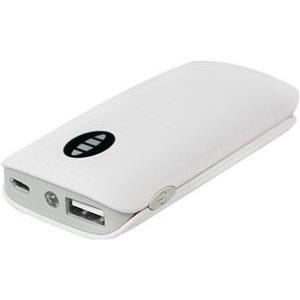 Baterija prijenosna (Power Bank) 4000mAh, 5V/1,5A, 1xUSB, sa svjetiljkom, bijelo/siva