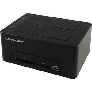 Docking station LC-POWER LC-DOCK-U3-CR, USB 3.0, dual bay HDD, 2.5