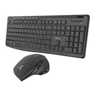 Tipkovnica + miš TRUST Evo Silent, bežična, crna, USB