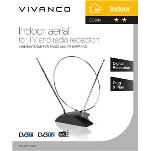 Antena Vivanco unutarnja, prstenast dizajn, podesiva, 1.2m kabel