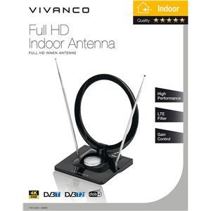 Antena Vivanco Full HD, unutarnja, prstenast dizajn, podesiva, LTE Filter, 2m kabel