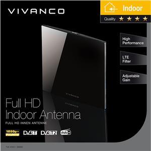 Antena Vivanco Full HD, unutarnja, plosnati dizajn, podesiva, LTE Filter