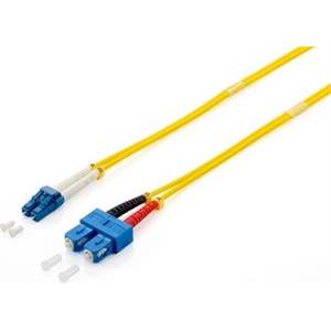 Opt. prespojni kabel LC/SC duplex 9/125µm OS2, LSZH, žuti, 15,0 m