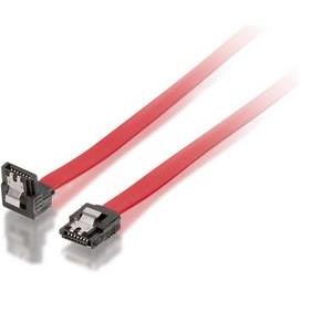 SATA int. kabel 1,0m, 1 kutni konektor, s metalnom kopčom, crveni