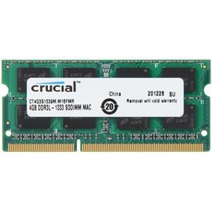 Memorija za prijenosno računalo Crucial 4GB DDR3L 1333 MT/s (PC3-10600) CL9 SODIMM 204pin 1.35V/1.5V for Mac, CT4G3S1339M