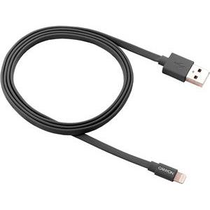 Canyon CNS-MFIC2DG Charge & Sync MFI flat cable, USB to lightning, certified by Apple, 1m, 0.28mm, Dark gray
