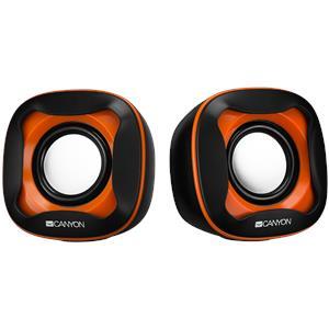 Zvučnici Canyon CNS-CSP202BO USB 2.0 Speaker, black +orange 021C, 2*3W 4 Ohm, ABS, 1.2m cable with USB2.0 & 3.5mm audio connector