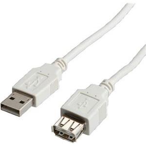 Roline USB2.0 TIP A-A (M/F), 0.8m, bež (produžni) S3111-50