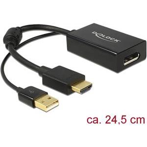 Adapter HDMI-A M > Displayport 1.2 Ž Delock 62667 crni