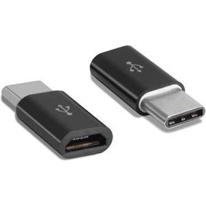 Adapter MAXMOBILE, micro USB-B (Ž) na USB-C (M), crni