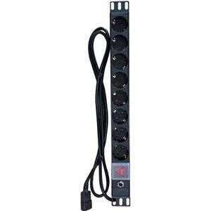 NaviaTec 8 Outlet Power Distribution Unit 8x Schuko Input Cable C14 PDU010