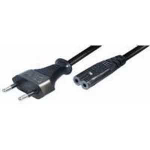 Transmedia N1-5L, Kabel za struju Euro plug - Double slot jack 5m, Crna boja