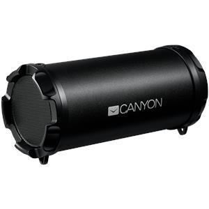 Canyon CNE-CBTSP5 Bluetooth Speaker, BT V4.2, Jieli AC6905A, TF card support, 3.5mm AUX, micro-USB port, 1500mAh polymer battery, Black, cable length 0.6m
