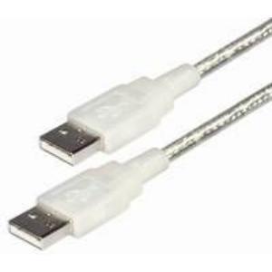 Transmedia USB type A plug to USB type A plug, transparent, 1,2 m
