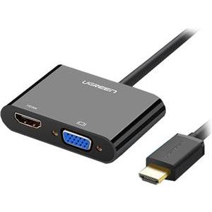 Ugreen HDMI na VGA + HDMI adapter crni