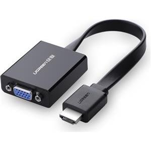 Ugreen HDMI na VGA + 3.5MM Audio + MicroUSB pretvarač crni