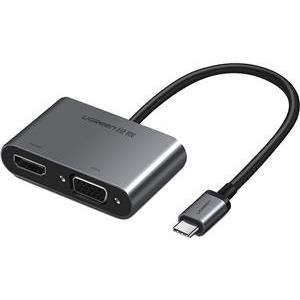 Ugreen USB-C na HDMI i VGA + PD adapter siva