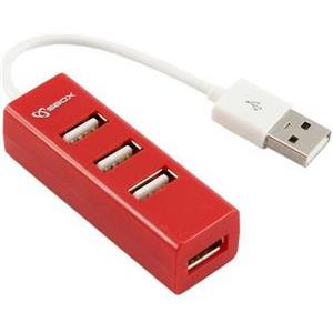 SBOX USB 2.0 hub H-204 4 utora crveni