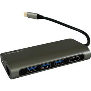 USB HUB LC POWER LC-HUB-C-MULTI-3, USB-C na 3x USB 3.0, HDMI, SD/TF card, RJ45