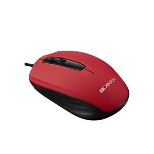 Miš Canyon CNE-CMS01R wired optical mouse with 3 buttons, DPI 1000, Red, cable length 1.26m