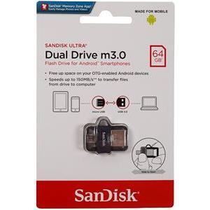 SANDISK USB 3.0 FLASH DRIVE DUAL 64GB