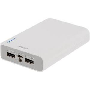 PowerBank Deltaco, 10.000 mAh, 2x USB, LED light, white, PB-814