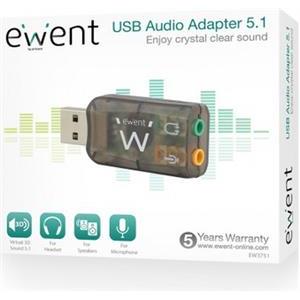 Sound card USB Virtual 5.1 3D, Ewent EW3751