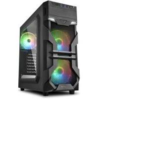 Sharkoon VG7-W RGB Midi Tower ATX kućište, bez napajanja, prozirna prednja/bočna stranica, crno