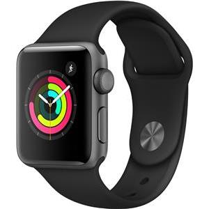 Apple Watch Series 3 GPS, 42mm Space Grey Aluminium Case with Black Sport Band, MTF32ZD/A