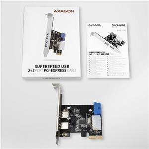 AXAGON PCEU-232VL PCIe Adapter USB 3.2Gen1 x4 (2xfront + 2xinternal)