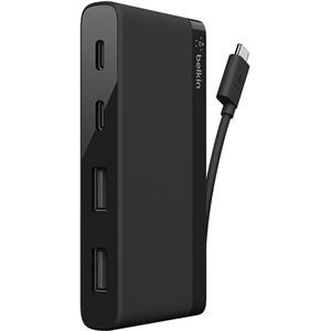 USB HUB BELKIN, USB-C na 2x USB-C i 2x USB-A, crni
