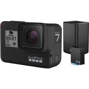 Sportska digitalna kamera GOPRO HERO7 Black, 4K60, 12 Mpixela + HDR, Touchscreen, Voice Control, 3 Axis, GPS + Dual Battery Charge AJDBD-001-EU