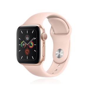 Apple Watch Series 5 GPS, 40mm Gold Aluminium Case with Pink Sand Sport Band, MWV72FD/A