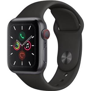 Apple Watch Series 5 GPS, 44mm Space Grey Aluminium Case with Black Sport Band - S/M & M/L, MWVF2FD/A