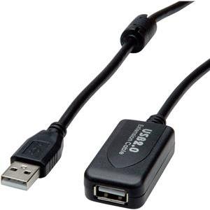 STANDARD USB2.0 aktivni produžni kabel sa ponavljačem, 15m, crni 