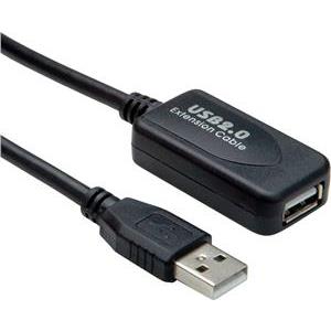 STANDARD USB2.0 aktivni produžni kabel sa ponavljačem, 10m, crni 