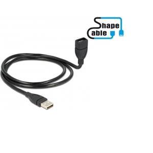 Kabel USB 2.0 PRODUŽNI 1m AM-AŽ oblikovni Delock 83500