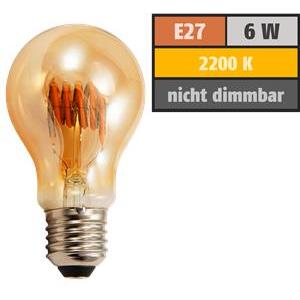 Žarulja LED E27 filament 6W, 2200K,toplo svjetlo, retro izgled, McShine