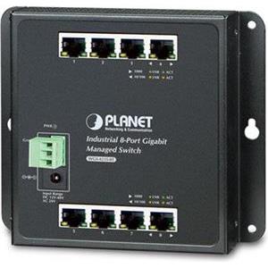 Planet Industrial 8-Ports GbE Wall-mount Managed Switch (-40~75 degrees C)