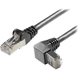 Transmedia Cat6A SFTP Patch Cable, RJ45 plug angled down, 1m